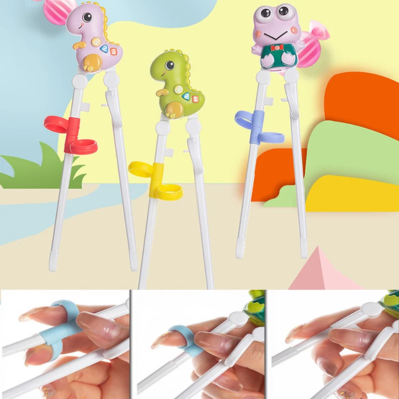 

1 Pair Baby Learning Training Chopsticks Cartoon Animal Beginner Chopstick Tableware Kids Eating Training Helper Baby Tool