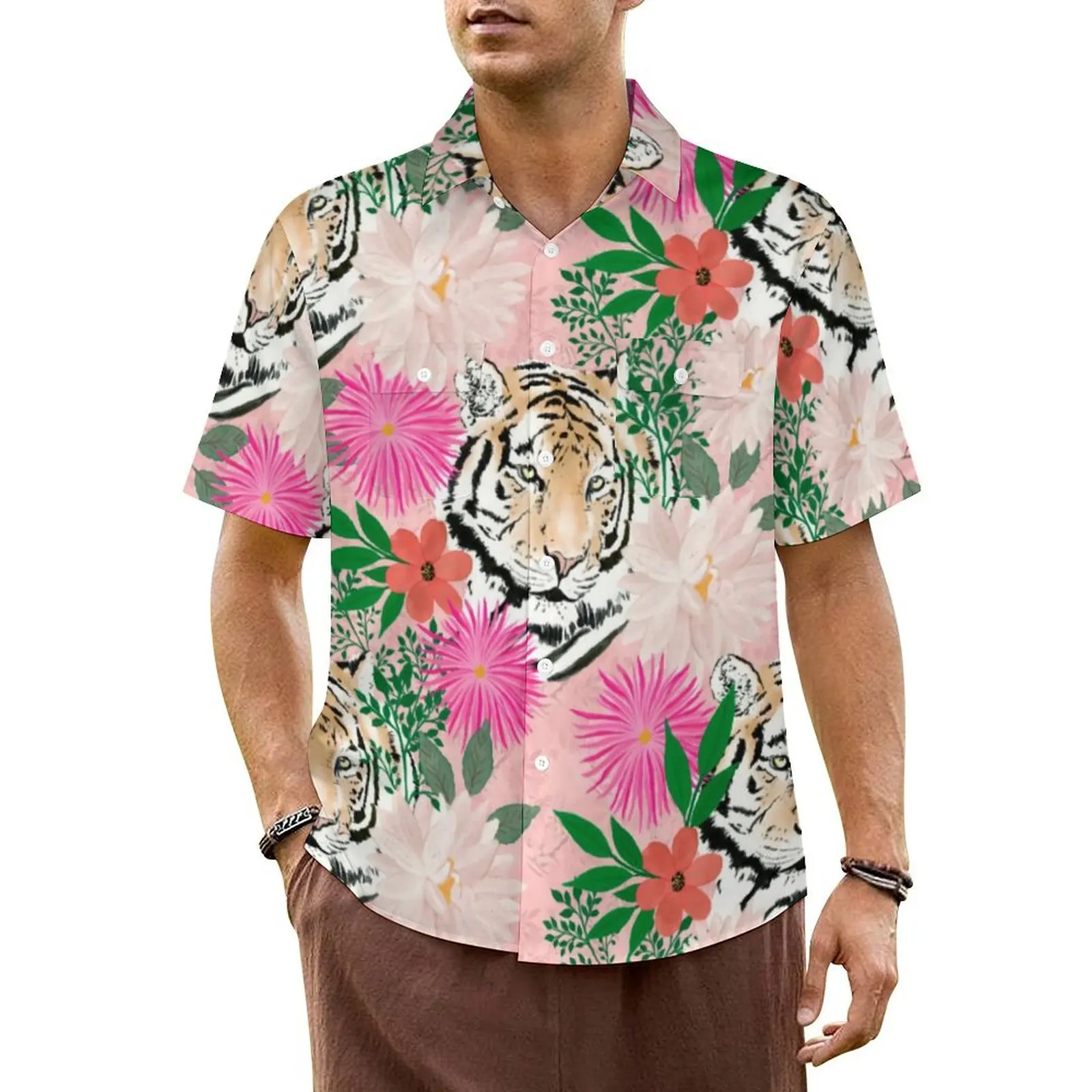 Пляжная рубашка с принтом тигра и животных, Мужская Красивая Акварельная Цветочная элегантная повседневная рубашка, Гавайские блузки большого размера с коротким рукавом Y2K
Пляжная рубашка с принтом тигра и животных, Мужская Красивая Акварельная Цветочная элегантная повседневная рубашка, Гавайские блузки большого размера с коротким рукавом Y2K