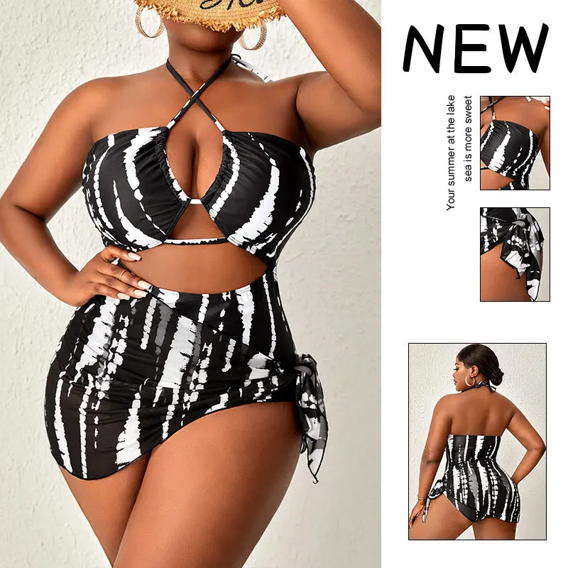 

4XL Plus Size Swimsuit Women Tankini Print Big Large Chubby Bikini Luxury Monokini Beachwear Bathing Suit Swimwear Mujer 2024