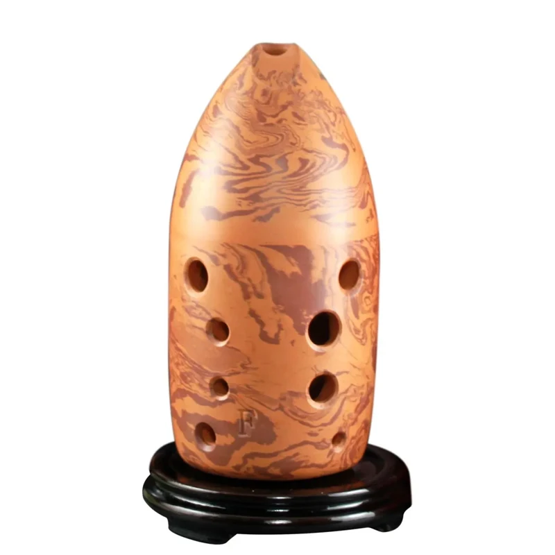 

10 Holes Chinese Ancient Xun Dual-chamber Professional Ceramic Ocarina Music Flute F Tone Beginner Musical Instruments Gifts