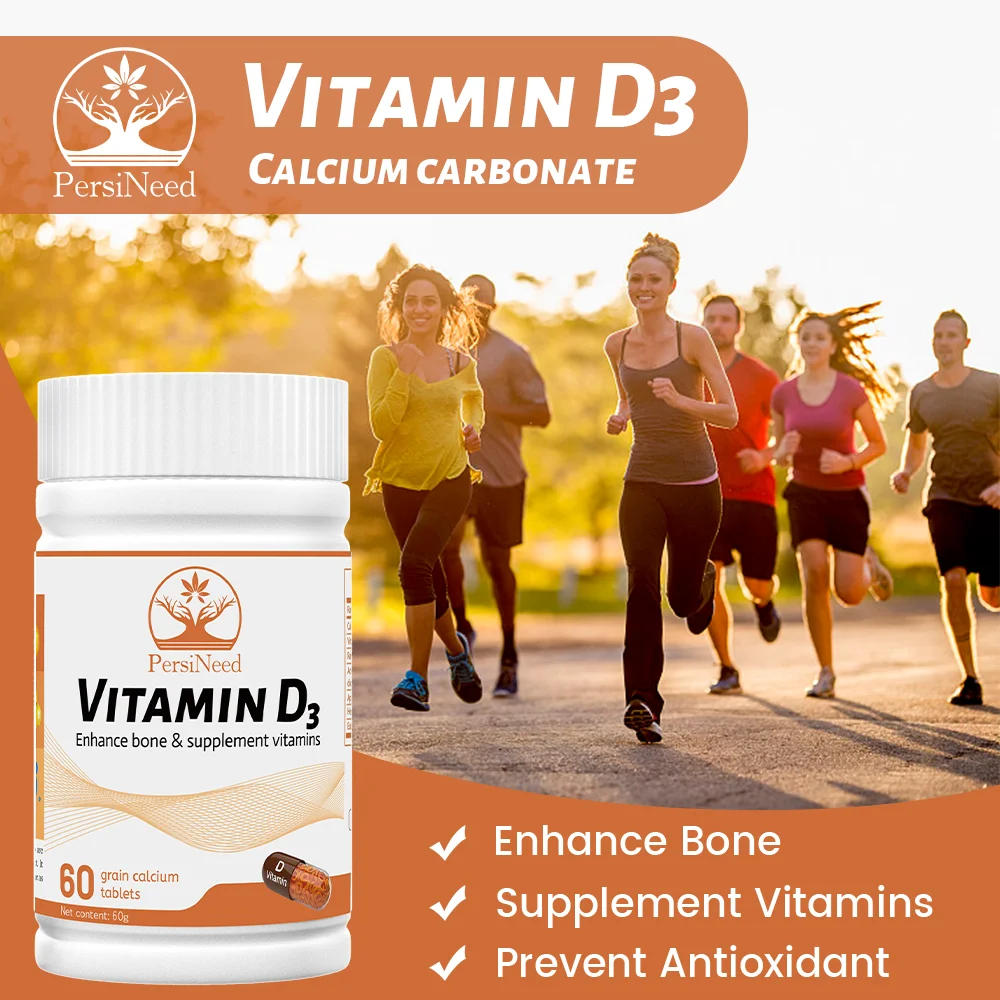 

Vitamin D3 1000 IU Dietary Supplement for Healthy Muscle Function, and Immune Support, Bone Teeth 60 Capsules - Persineed