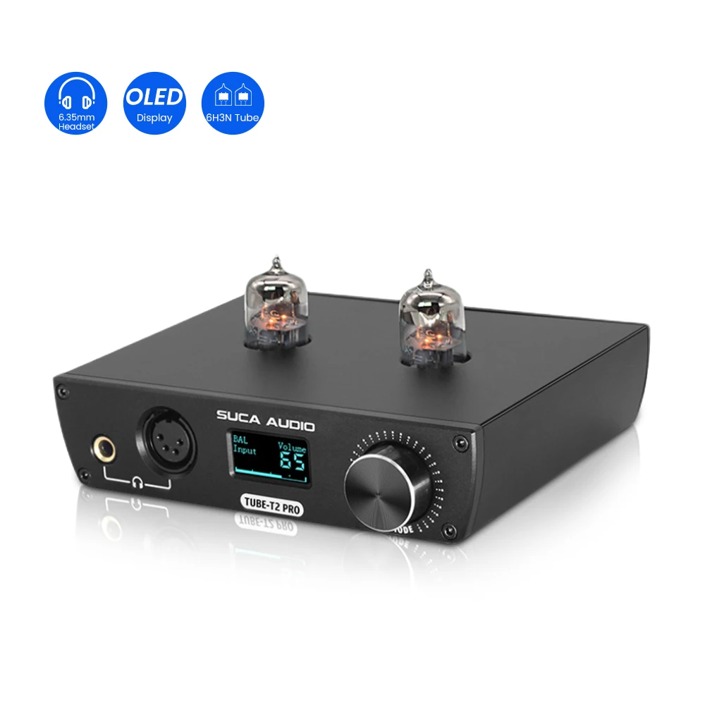 SUCA AUDIO TUBE-T2 PRO Headphone Amplifier 6H3N Tube Preamp TPA6120A2 OPA1612 RCA LEFT Headphone Amplifier With OLED Display
SUCA AUDIO TUBE-T2 PRO Headphone Amplifier 6H3N Tube Preamp TPA6120A2 OPA1612 RCA LEFT Headphone Amplifier With OLED Display
