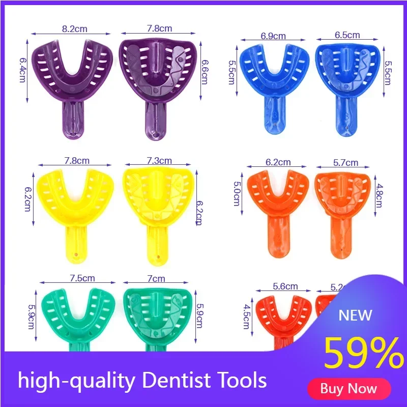 

12pcs Dental Impression Trays Adult Child Use Tooth Tray Holder Plastic Teeth Holder Lab Dentist Dentistry Accessory Tools