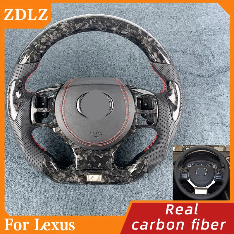 

FOR Lexus ISF ES UX LS LM LC RX NX RZ CT GS Steering Wheel Forged Carbon Fiber Perforated Leather Car Customized Steering Wheel