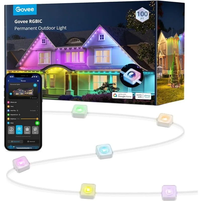 Govee Permanent Outdoor Lights,with 75Scene Modes,100ft with 72 LED Eaves Lights IP67Waterproof,Work with Alexa,Google Assistant
Govee Permanent Outdoor Lights,with 75Scene Modes,100ft with 72 LED Eaves Lights IP67Waterproof,Work with Alexa,Google Assistant