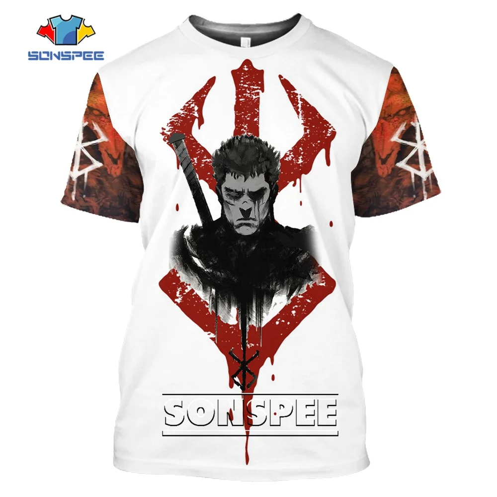 SONSPEE Manga 3D Printing Berserker Guts Griffith T-shirt Cartoon Streetwear Short Sleeve Men Women Fashion Hip Hop Clothing
SONSPEE Manga 3D Printing Berserker Guts Griffith T-shirt Cartoon Streetwear Short Sleeve Men Women Fashion Hip Hop Clothing