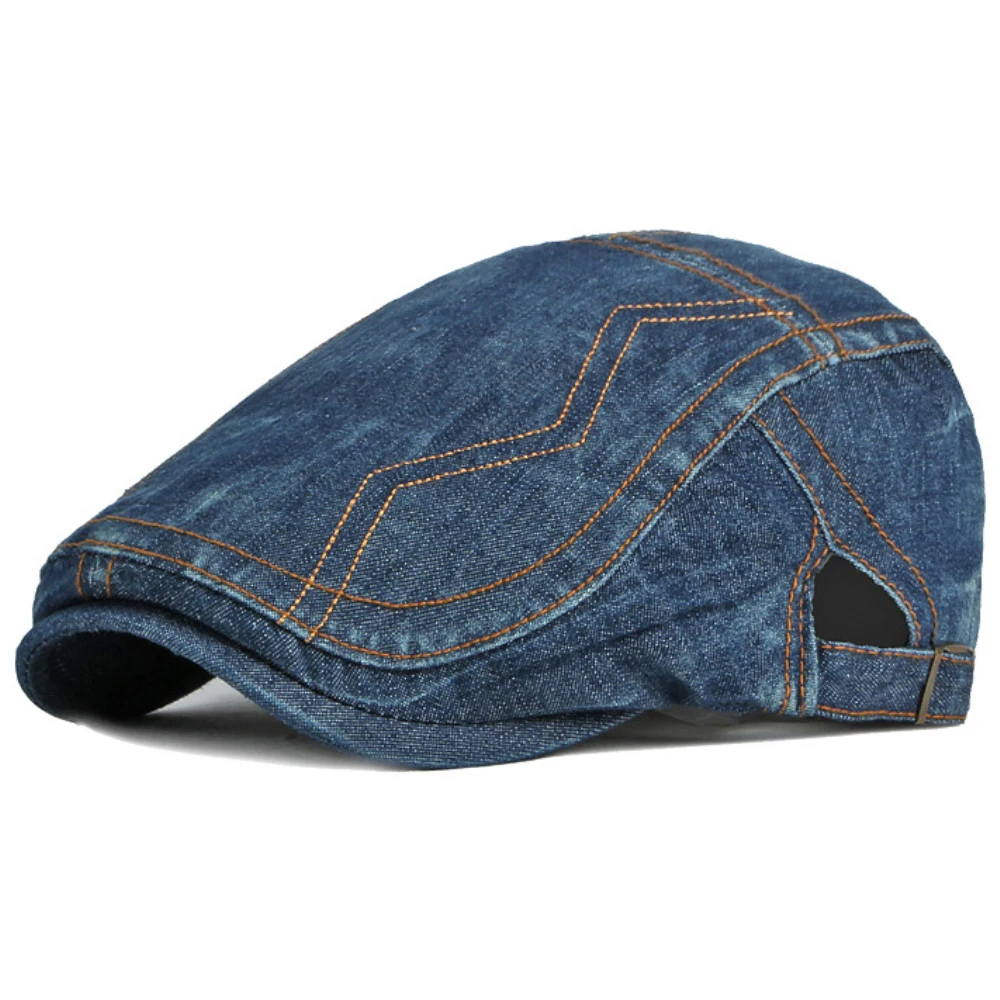 

Берет HT4202, джинсовый берет, летняя плоская кепка, Мужской Женский художник, мужские береты