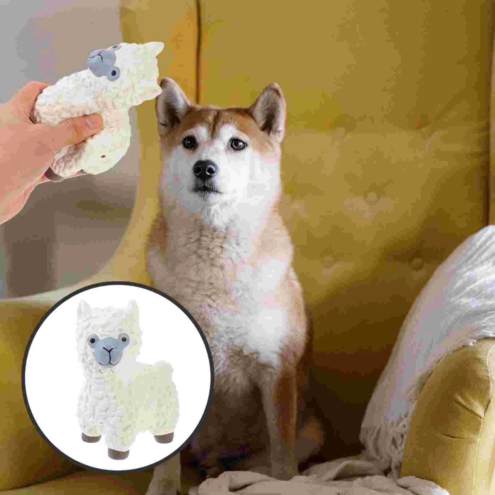 

Squeak Latex Dog Toy Soft Rubber Chew Toy Cute Sheep Puppy Toys Funny Animal Pet Bite Toy Dog Interactive Fetch Play Toy