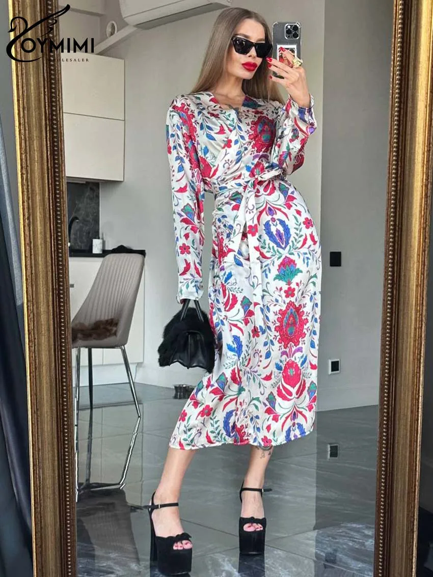 Oymimi Casual White Print Dresses For Women Spring New V-Neck Long Sleeve Lace-Up Dresses Fashion Straight Mid-Calf Dress Female
Oymimi Casual White Print Dresses For Women Spring New V-Neck Long Sleeve Lace-Up Dresses Fashion Straight Mid-Calf Dress Female