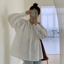 Women's Blouse Loose Shirt With Stand-up Collar And Lantern Sleeves Temperament Simple Cotton Japan Korea Fashion New Style Top
Women's Blouse Loose Shirt With Stand-up Collar And Lantern Sleeves Temperament Simple Cotton Japan Korea Fashion New Style Top