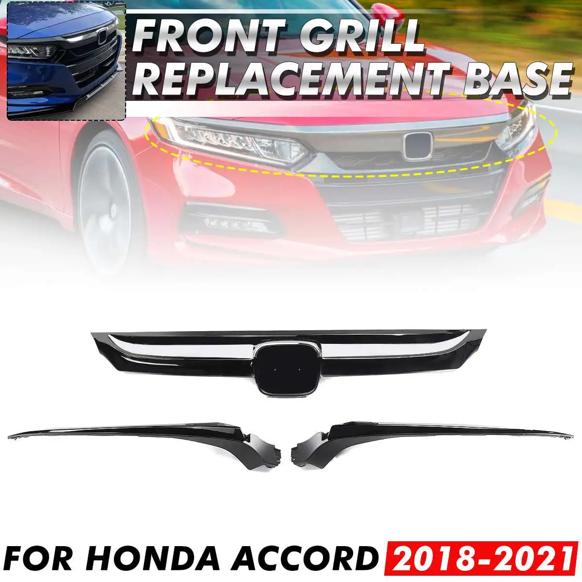 New Black/Carbon Car Front Bumper Grille Grill Cover Centre Grille Panel Replacement Base For Honda For Accord 4Dr 2018-2021
New Black/Carbon Car Front Bumper Grille Grill Cover Centre Grille Panel Replacement Base For Honda For Accord 4Dr 2018-2021