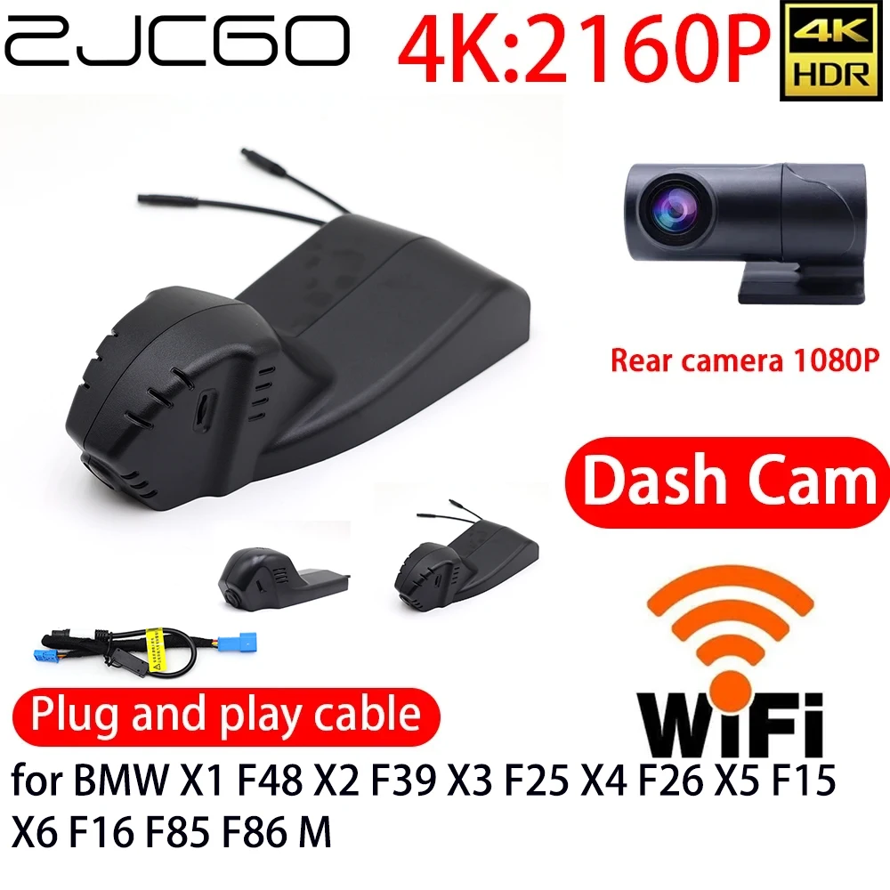 

ZJCGO 4K Car DVR Dash Cam Wifi Front Rear Camera 24h Monitor for BMW X1 F48 X2 F39 X3 F25 X4 F26 X5 F15 X6 F16 F85 F86 M