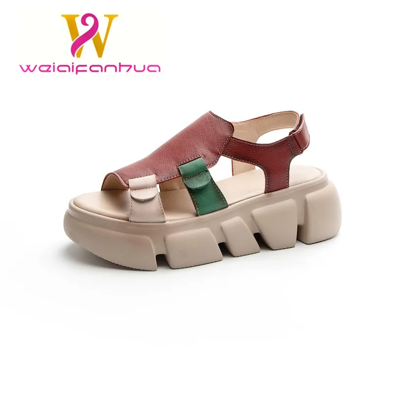 

Summer 2024 Women's Top Layer Cowhide Thickness Sole Fashion Women's Flat Sandals Casual Women's Shoes