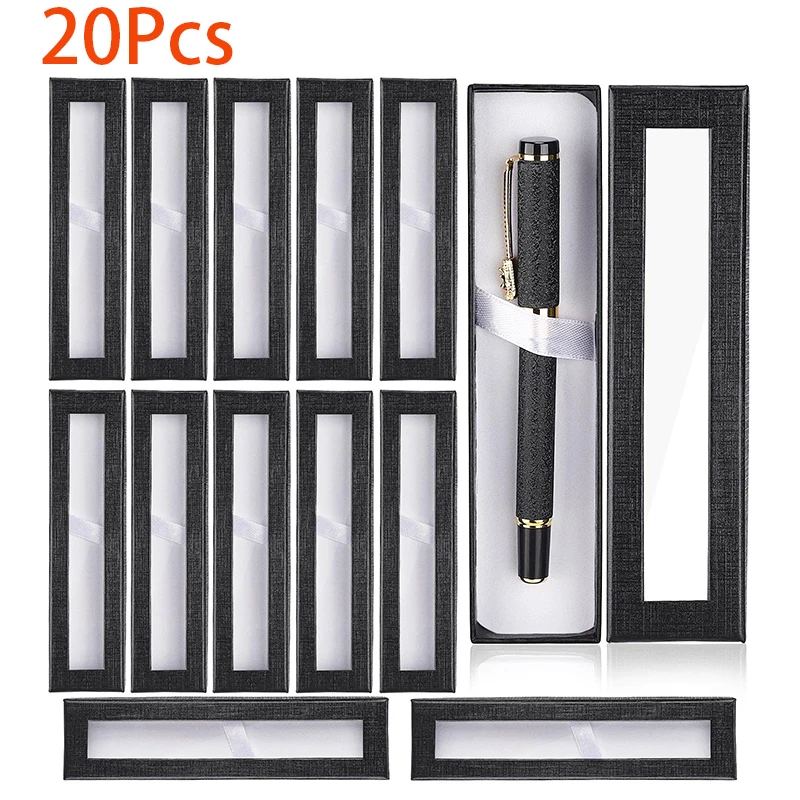 20pcs Empty Pen Gift Box with Clear Lid Black Cardboard Pen Case Pen Packaging Box Jewelry Watches Display
20pcs Empty Pen Gift Box with Clear Lid Black Cardboard Pen Case Pen Packaging Box Jewelry Watches Display