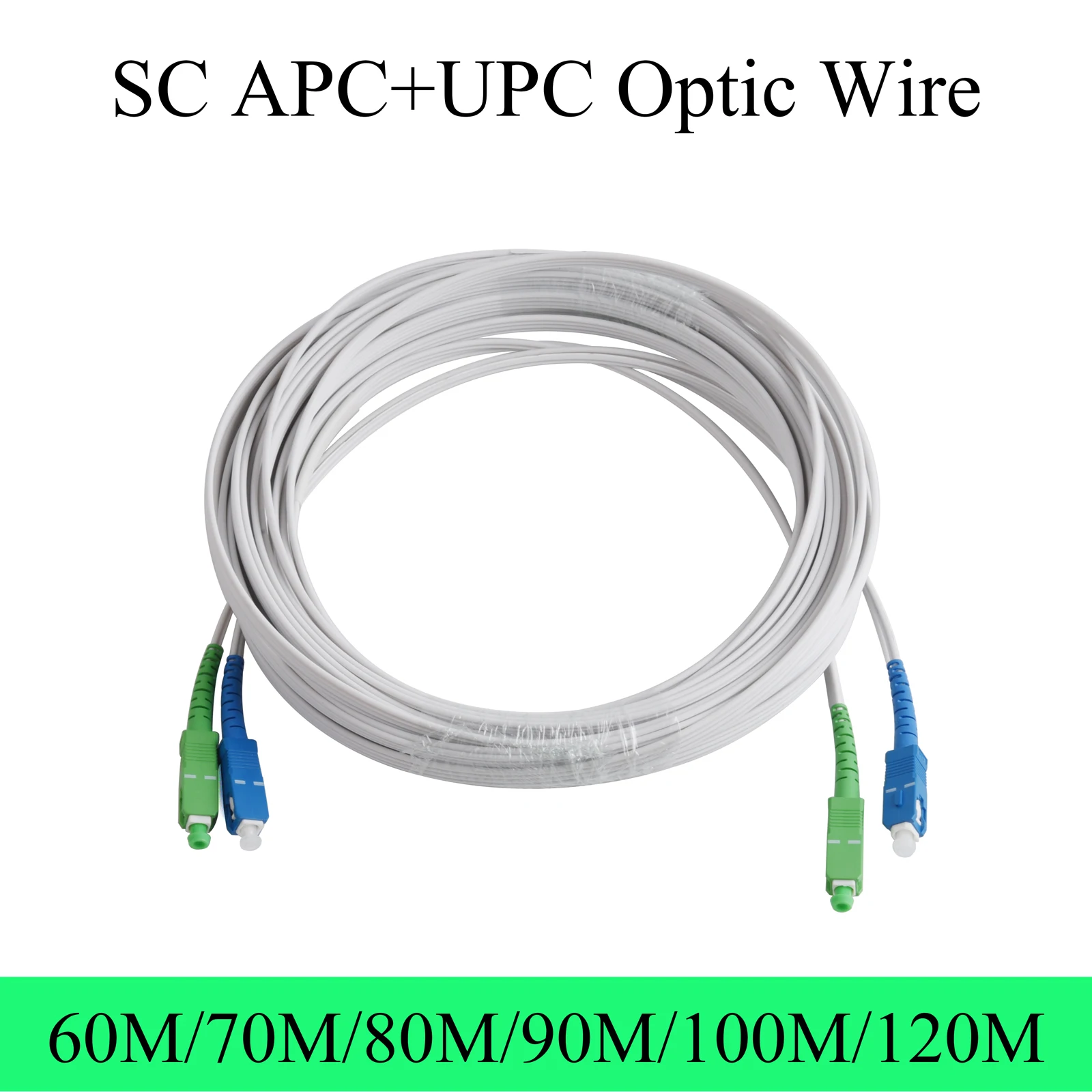 SC Optical Cable UPC+APC to UPC+APC Extension Wire Single-mode 2-Core Indoor Fiber Optic Patch Cord 60M/70M/80M/90M/100M/120M
SC Optical Cable UPC+APC to UPC+APC Extension Wire Single-mode 2-Core Indoor Fiber Optic Patch Cord 60M/70M/80M/90M/100M/120M