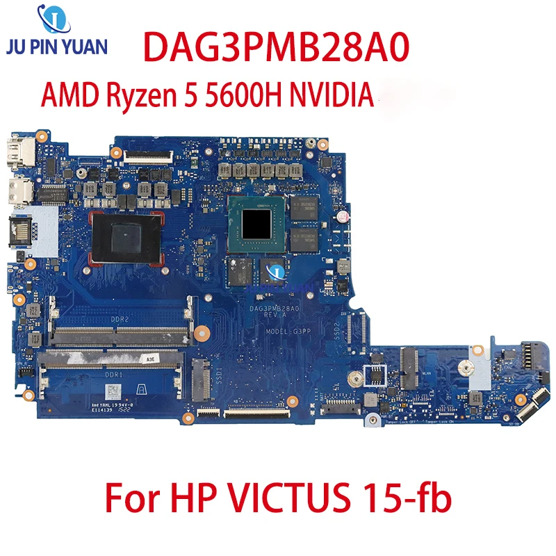 For HP Victus 15-fb DAG3PMB28A0 DAG3PMB38A0 AMD Ryzen 5 5600H NVIDIA Motherboard 100% Teste Work
For HP Victus 15-fb DAG3PMB28A0 DAG3PMB38A0 AMD Ryzen 5 5600H NVIDIA Motherboard 100% Teste Work