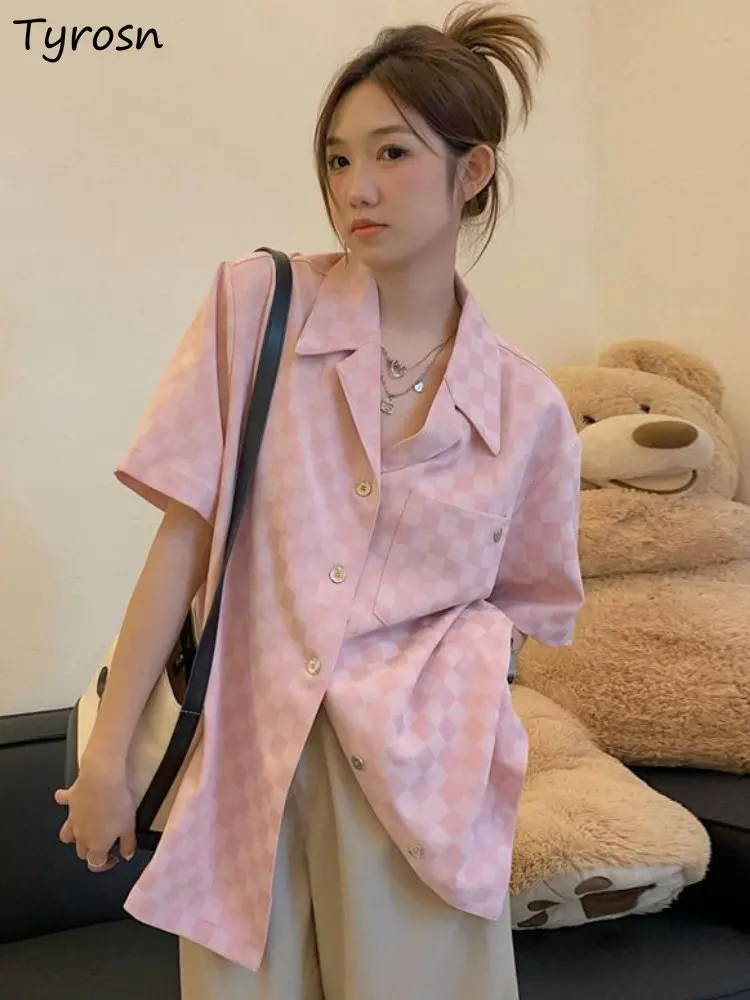 Shirts Women Sweet Design All-match Summer Leisure Notched Fashion Ladies Basic New Elegant Single Breasted Korean Style Daily
Shirts Women Sweet Design All-match Summer Leisure Notched Fashion Ladies Basic New Elegant Single Breasted Korean Style Daily