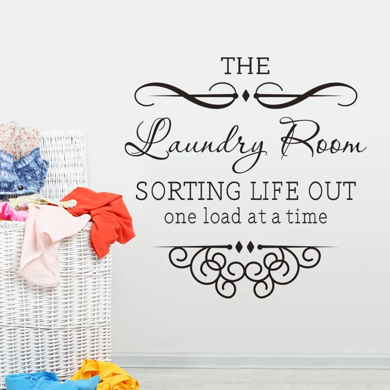 

Laundry Room Quote Wall Sticker Decorative Mural Home Decor Popular Sign Stickers Vinyl Art Wall Decal Poster Decoration