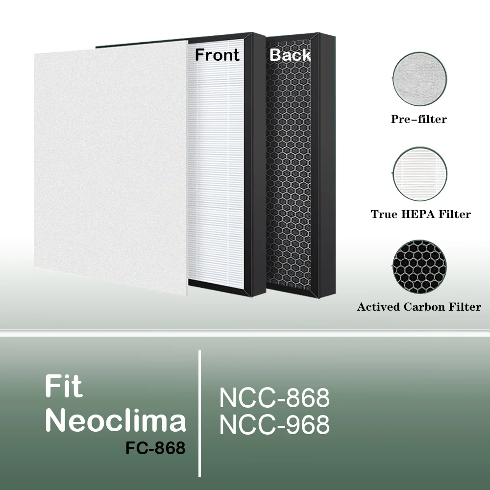 Replacement HEPA filter Carbon filter FC-868 for Neoclima Air purifier NCC-868 NCC-968 Accessory
Replacement HEPA filter Carbon filter FC-868 for Neoclima Air purifier NCC-868 NCC-968 Accessory