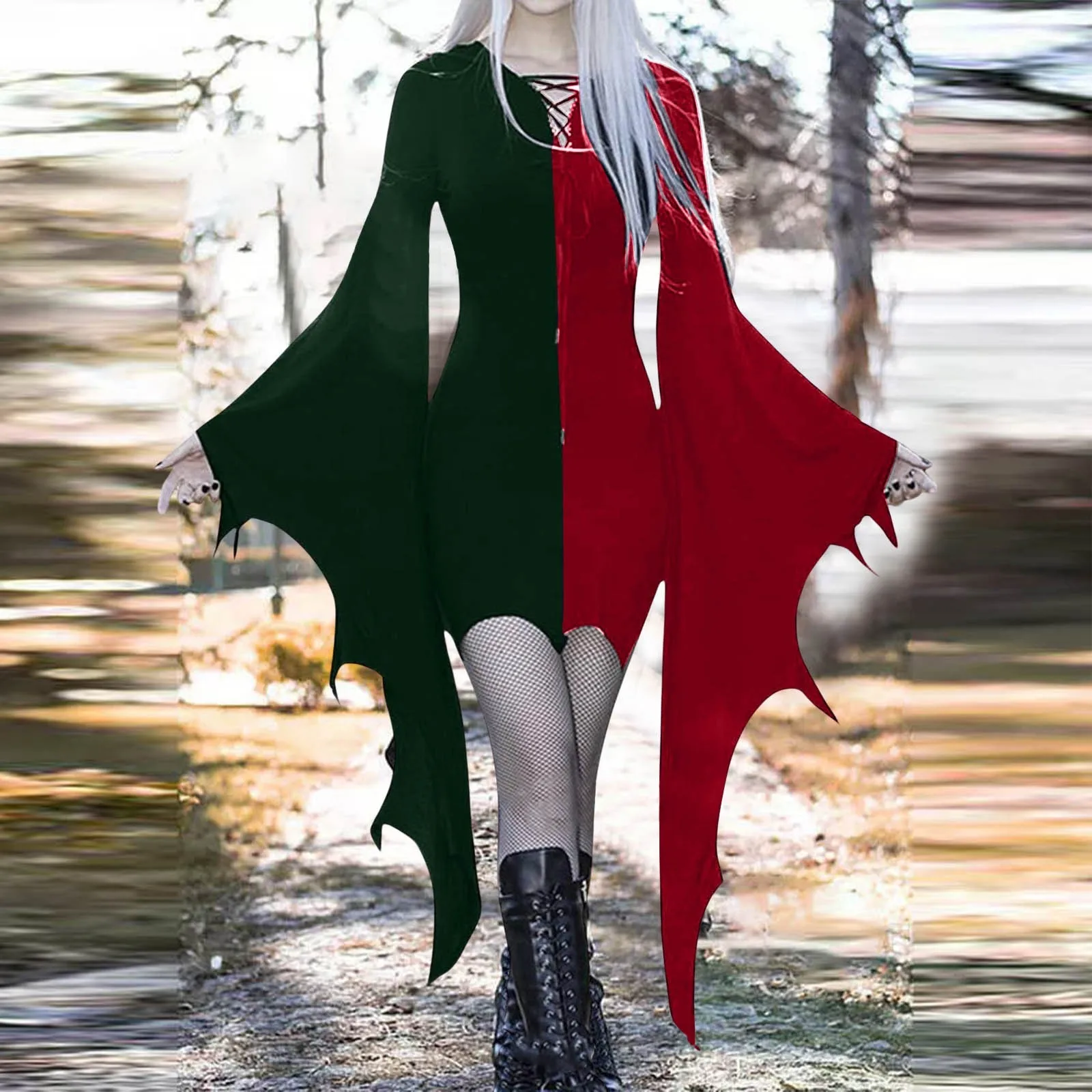 New Retro Gothic High Waist Dress Vintage Aesthetic Bat Sleeve Flare Long Sleeve Goth Elegant Bandage Halloween Party Dress
New Retro Gothic High Waist Dress Vintage Aesthetic Bat Sleeve Flare Long Sleeve Goth Elegant Bandage Halloween Party Dress