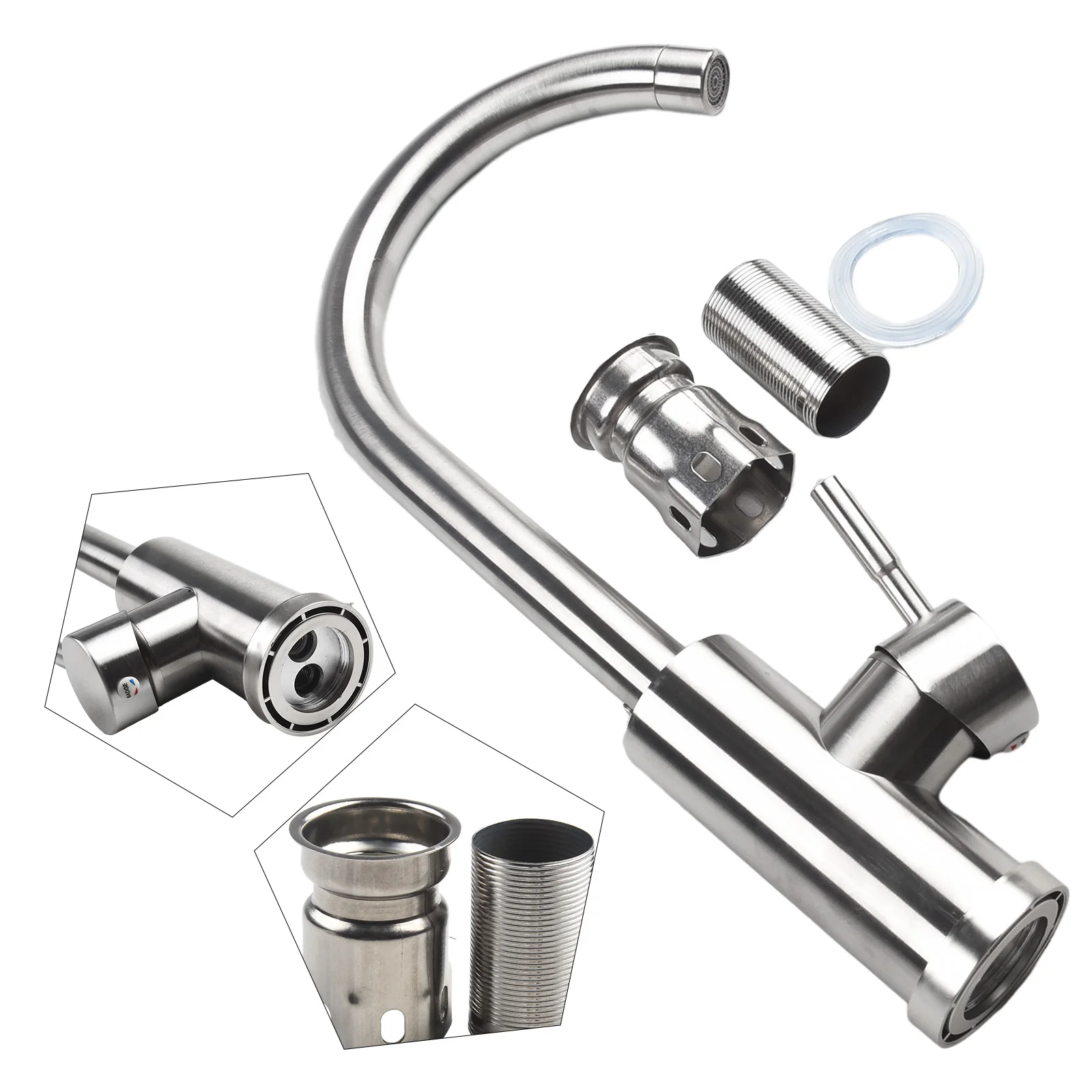 Single Handle Tap Kitchen Faucet Cold Hot Water Tap Stainless Steel Wear-resistant Anti-corrosion Ceramic Valve
Single Handle Tap Kitchen Faucet Cold Hot Water Tap Stainless Steel Wear-resistant Anti-corrosion Ceramic Valve