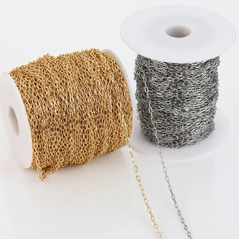 4M/Roll Stainless Steel 2x5mm Cable Link Chains for DIY Neckalce Jewelry Making Component Handmade Bracelet Chain Accessories
4M/Roll Stainless Steel 2x5mm Cable Link Chains for DIY Neckalce Jewelry Making Component Handmade Bracelet Chain Accessories