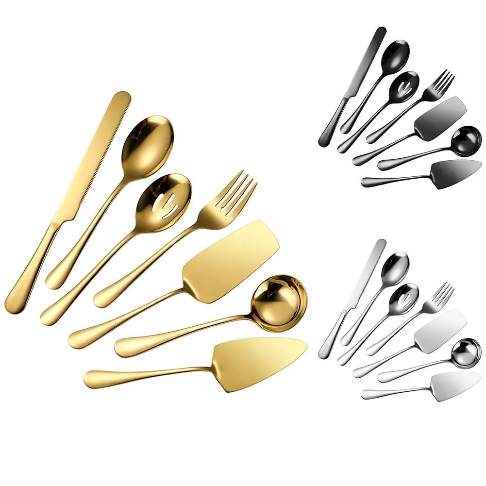 7-Piece Stainless Steel Flatware Serving Utensil Set Bread Knife Shovel Dessert Tableware Set For Hostess Buffet Catering Banque
7-Piece Stainless Steel Flatware Serving Utensil Set Bread Knife Shovel Dessert Tableware Set For Hostess Buffet Catering Banque