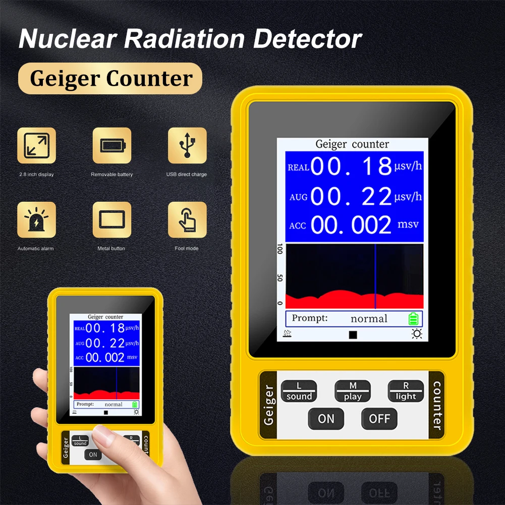 Nucleaire Radiation Detector BR-9CGeiger Counter Personal Dosimeter Real Time X-ray Beta Gamma Detector LCD Radioactive Tester
Nucleaire Radiation Detector BR-9CGeiger Counter Personal Dosimeter Real Time X-ray Beta Gamma Detector LCD Radioactive Tester