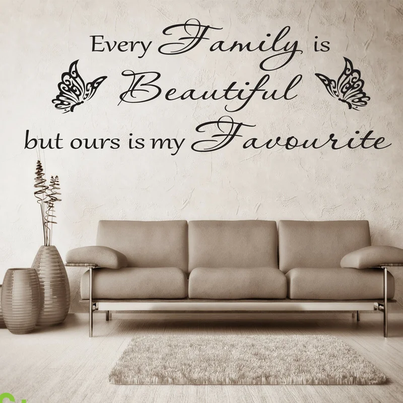 Wall Decals Quotes Every Family Is Beautiful Vinyl Home Wall Decorations Living Room Bedroom Sticker Butterfly Decor Murals S552
Wall Decals Quotes Every Family Is Beautiful Vinyl Home Wall Decorations Living Room Bedroom Sticker Butterfly Decor Murals S552