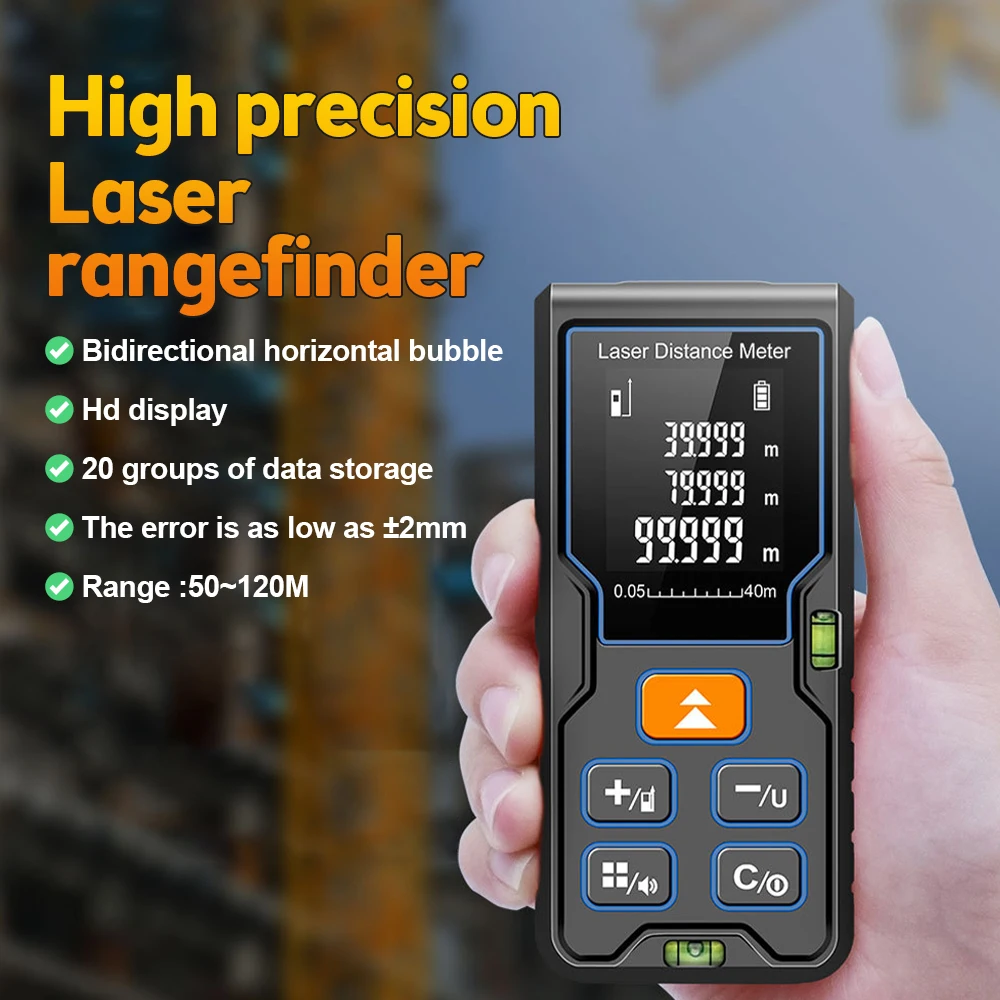 

Laser Distance Meter 40M 60M 80M 100M Rangefinder Laser Tape Range Finder Build Measure Device Ruler High-precision Test Tool