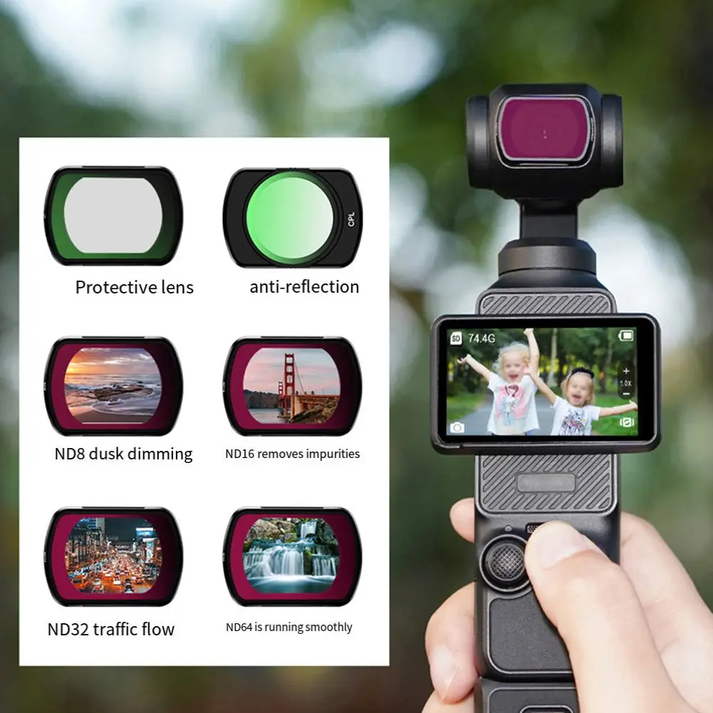 Фильтры для камеры для Osmo Pocket 3 MCUV CPL ND 8/16/32/64, фильтр объектива, карданный защитный комплект для DJI Osmo Pocket 3, аксессуары
Фильтры для камеры для Osmo Pocket 3 MCUV CPL ND 8/16/32/64, фильтр объектива, карданный защитный комплект для DJI Osmo Pocket 3, аксессуары