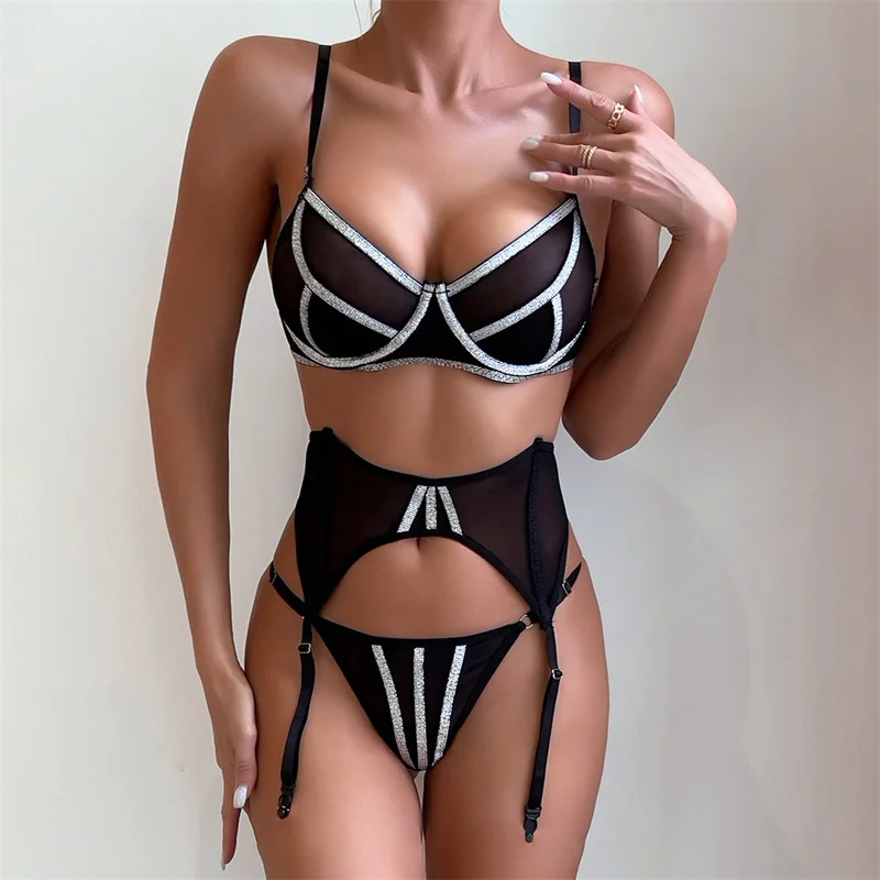 Sexy Lingerie Set Fancy Underwear Erotic Garter 3 Pieces Intimate Goods Contrast Ribbon Splice Fish Bone Exotic Bra Brief Sets
Sexy Lingerie Set Fancy Underwear Erotic Garter 3 Pieces Intimate Goods Contrast Ribbon Splice Fish Bone Exotic Bra Brief Sets
