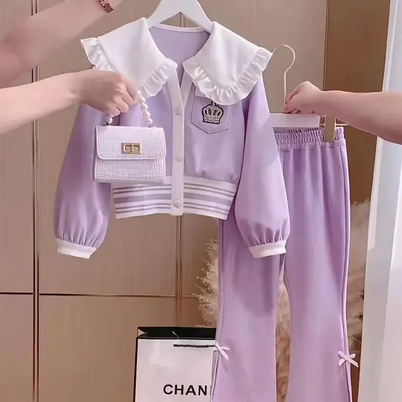 Kids Spring Loungewear School Clothes for Girls Doll Collar Coats + Pants Two-Piece Sets Teen Children Tracksuits for 3-14Y
Kids Spring Loungewear School Clothes for Girls Doll Collar Coats + Pants Two-Piece Sets Teen Children Tracksuits for 3-14Y