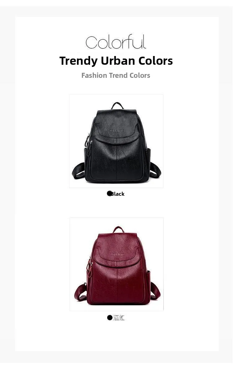 Women's Large Capacity Casual PU Leather Backpack Versatile Shoulder Bag Can Be Stickered for Labeling Work Leisure Travel Women's Large Capacity Casual PU Leather Backpack Versatile Shoulder Bag Can Be Stickered for Labeling Work Leisure Travel