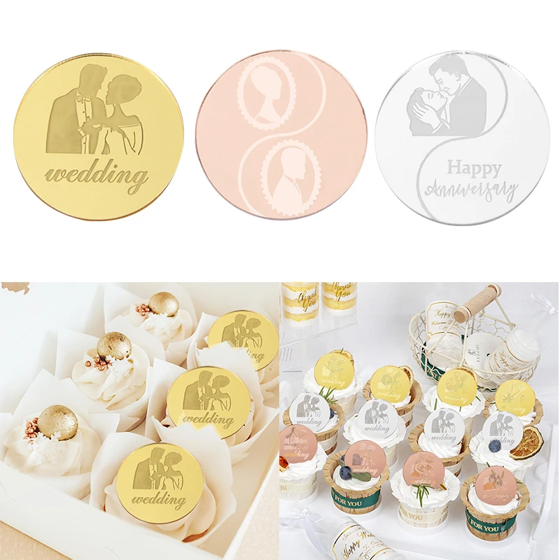 10pcs Acrylic Rose Gold Silver Happy Wedding Bride Groom Cake Toppers Circle Cupcake Toppers Cake Decoration for Wedding Dessert
10pcs Acrylic Rose Gold Silver Happy Wedding Bride Groom Cake Toppers Circle Cupcake Toppers Cake Decoration for Wedding Dessert