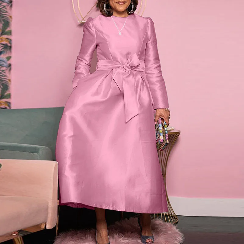 Casual O-neck Bow Tie Waist Swing Dress Elegant Office Long Sleeved A-line Dress Fashion Women's Pocket Party Dresses Vestidos
Casual O-neck Bow Tie Waist Swing Dress Elegant Office Long Sleeved A-line Dress Fashion Women's Pocket Party Dresses Vestidos