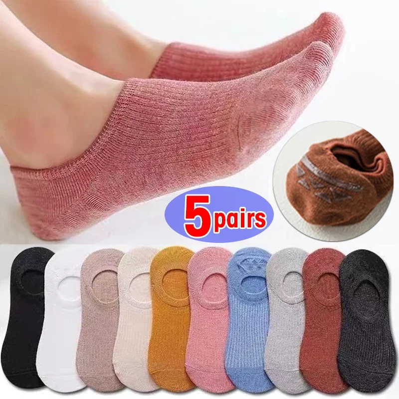 

Women Invisible Boat Socks Summer Mujer Silicone Non-slip Chaussette Ankle Low Female Cotton Show Breathable Calcetines