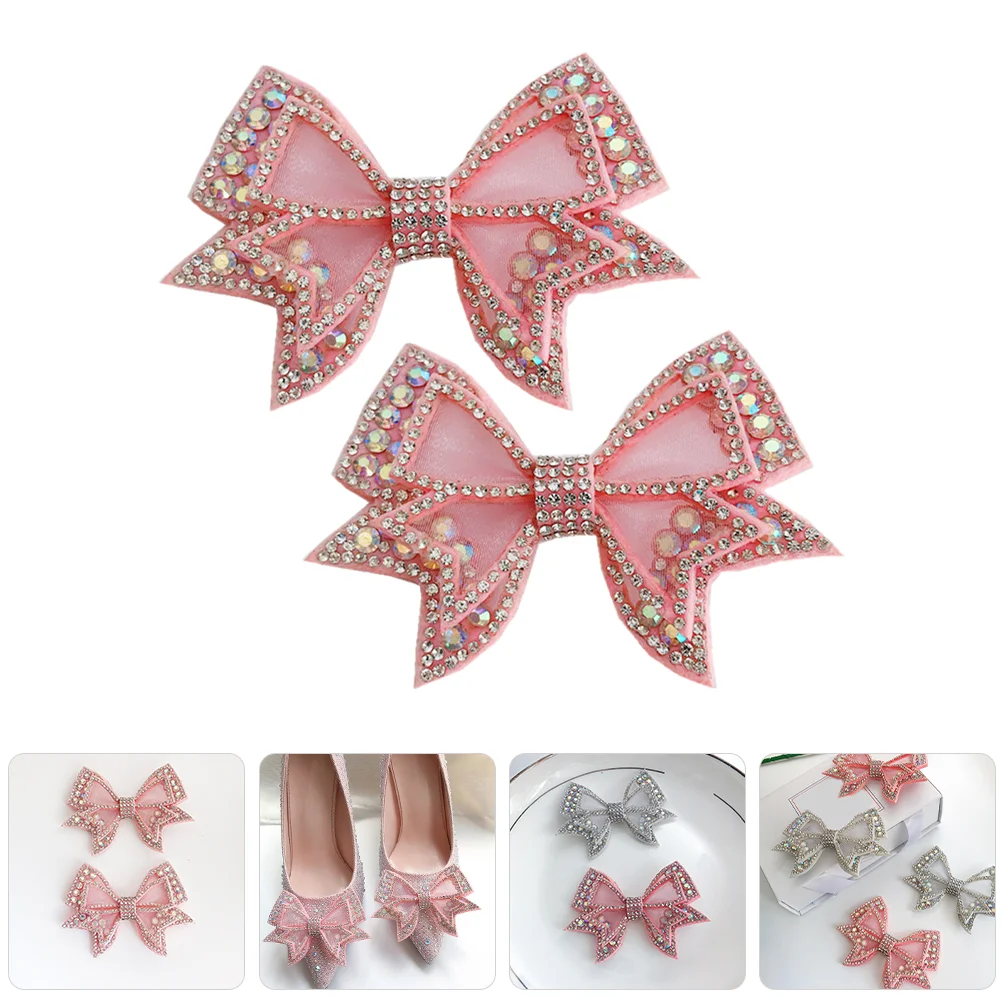 

1 Pair Shoes Charms Rhinestone Bowknot Charms Shoes Bag DIY Shoe Decorating Accessories