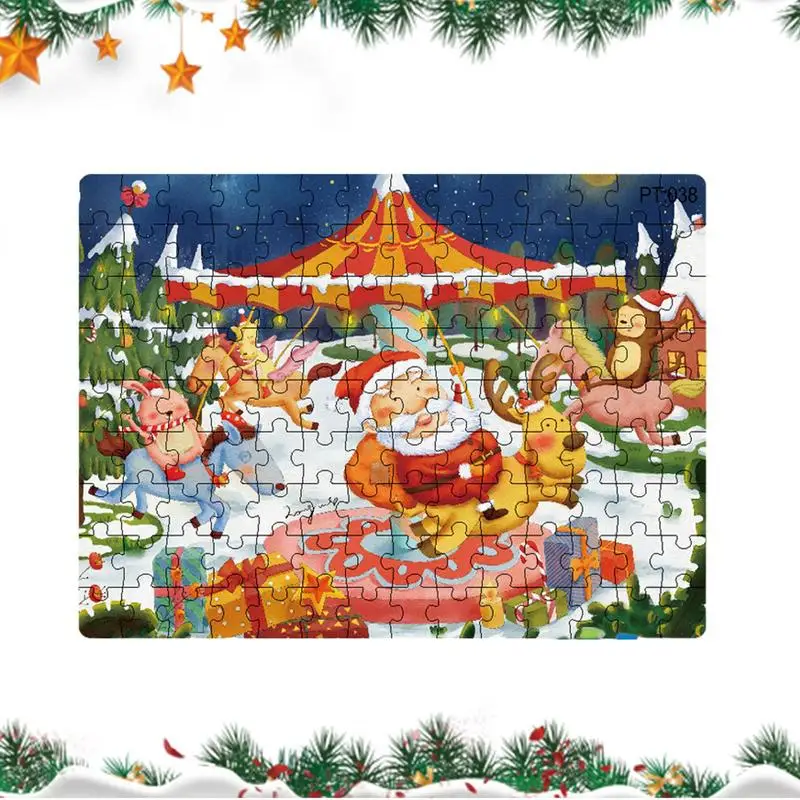 

Christmas Puzzles Santa Claus Cardboard Jigsaw Educational Game Christmas Puzzles For Boys And Girls Birthday Gift