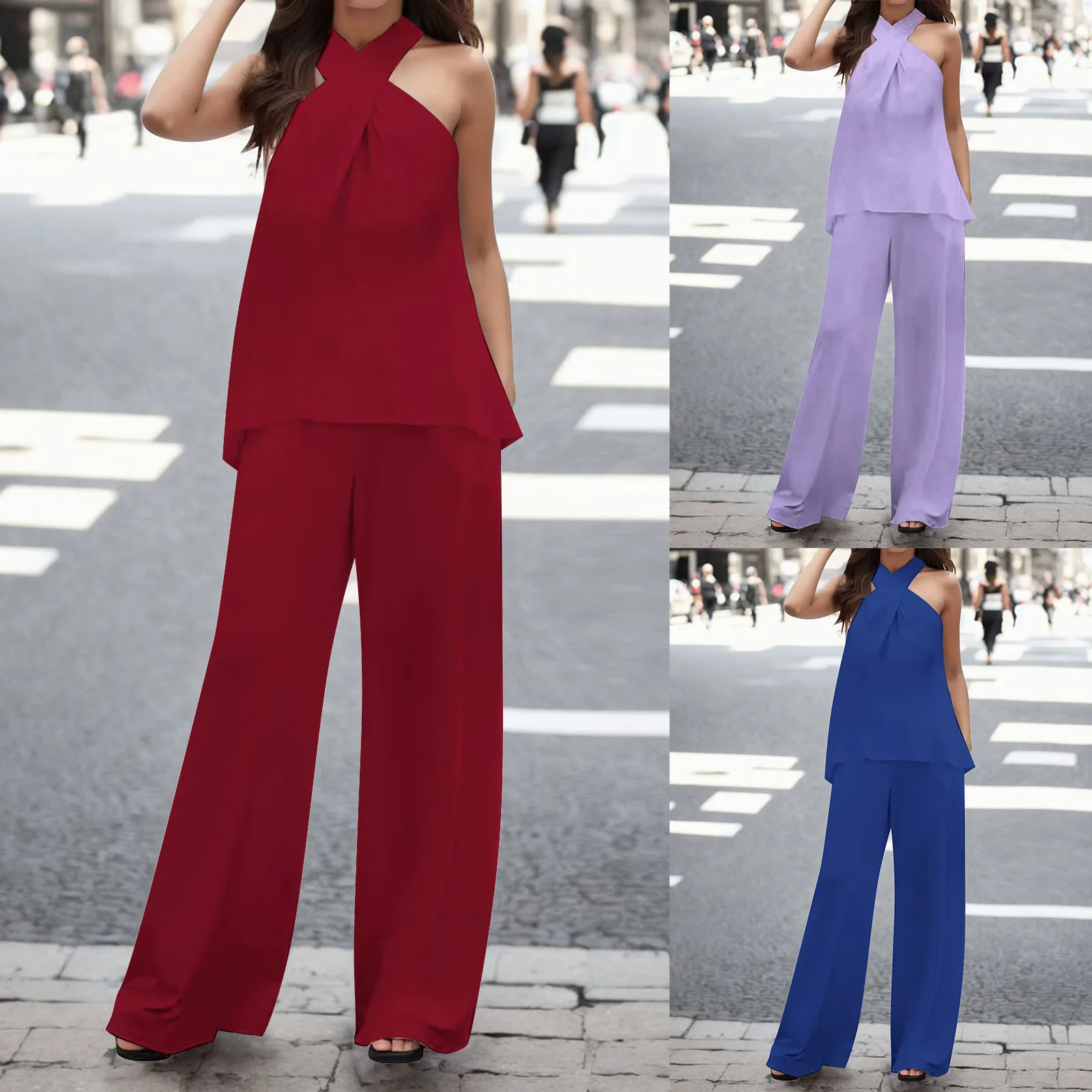 

Jumpsuits for Women Dressy Romper Pants Suits Rompers Pantsuit Jumper One Piece Outfit Loose Wide Leg Casual Sexy Clothes