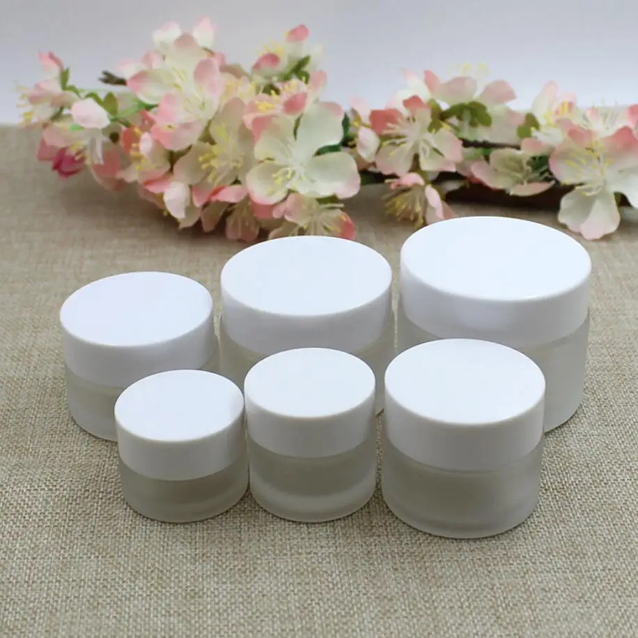 

15G frosted glass jar cream/essence/moisturizer/serum/wax/gel/sample cosmetic packing glass bottle aluminum lid and plastic lid