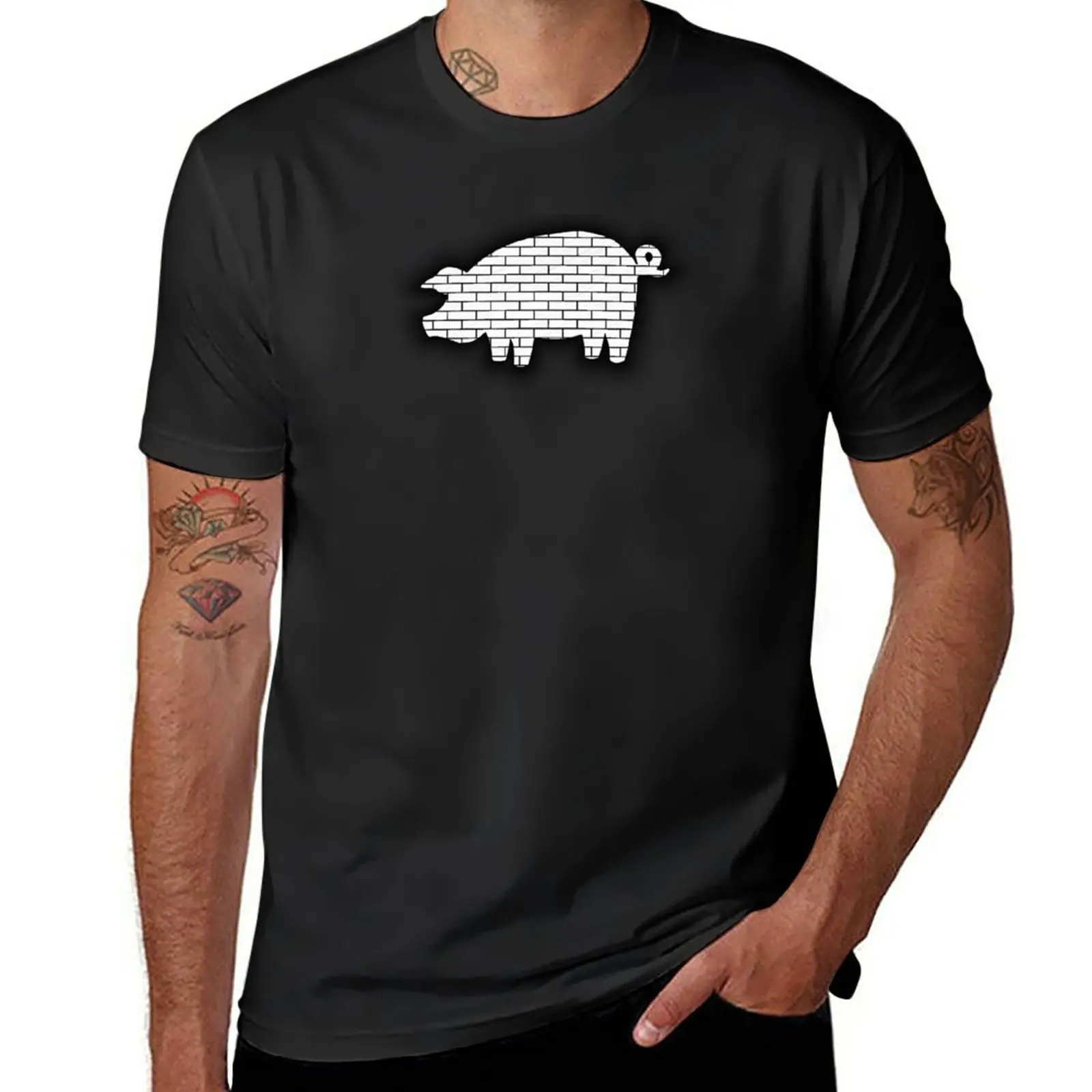 

Brick Pig- Regular T-Shirt boys animal print quick-drying hippie clothes vintage T-shirt men