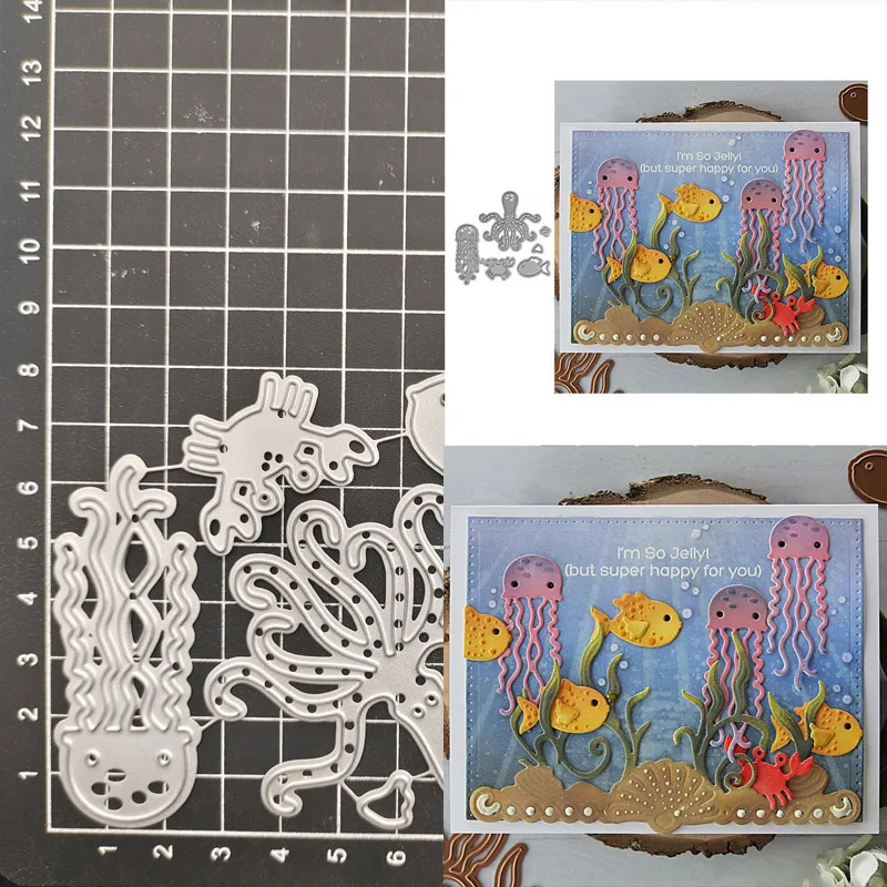 

Ocean Animal Octopus Crab Metal Cutting Dies Stencil Scrapbook Diy Album Stamp Paper Card Embossing Decor Craft Knife Mould