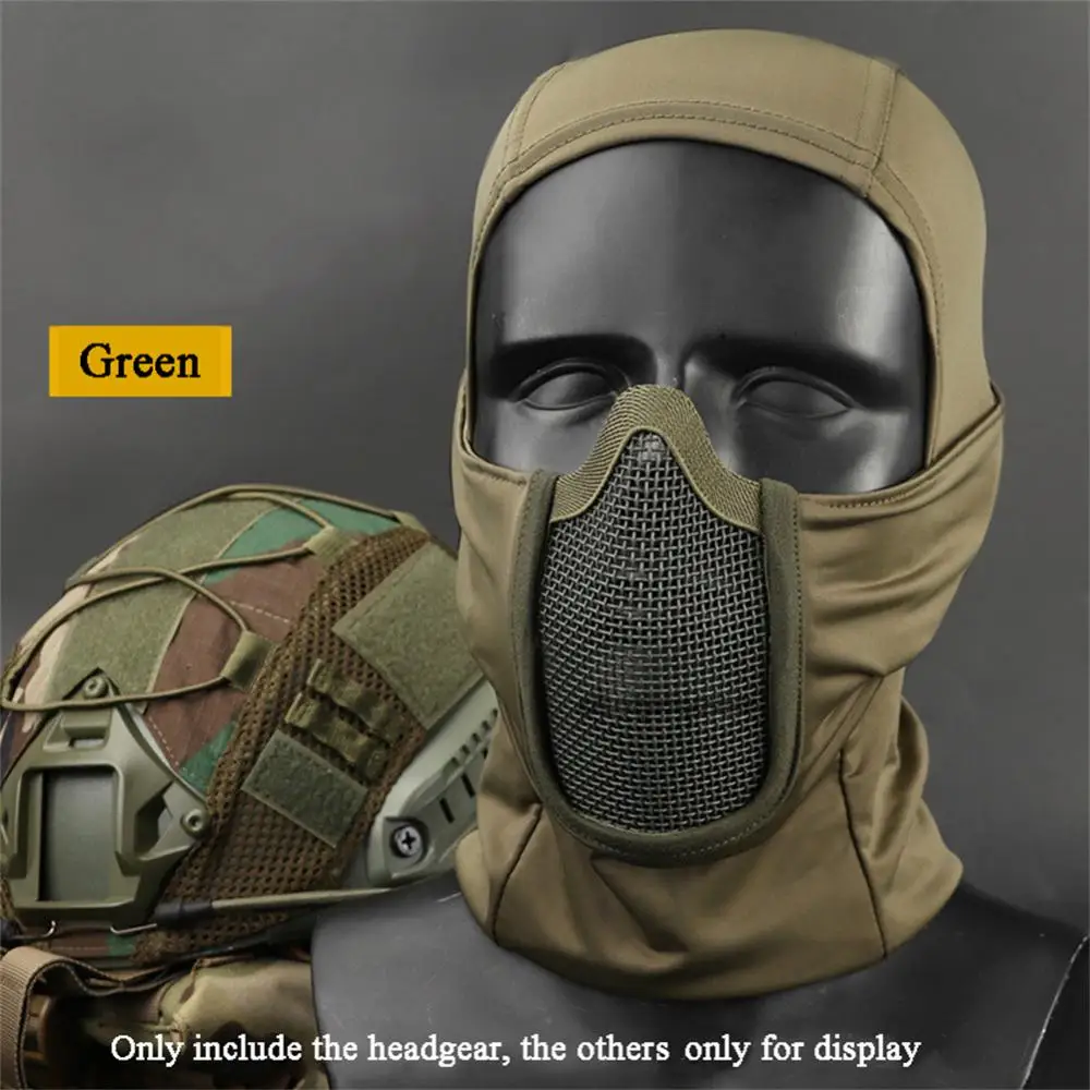 

Tactical Headgear Mask Airsoft Half Face Mesh Mask Cycling Hunting Paintball Protective Mask Shadow Fighter Headgear