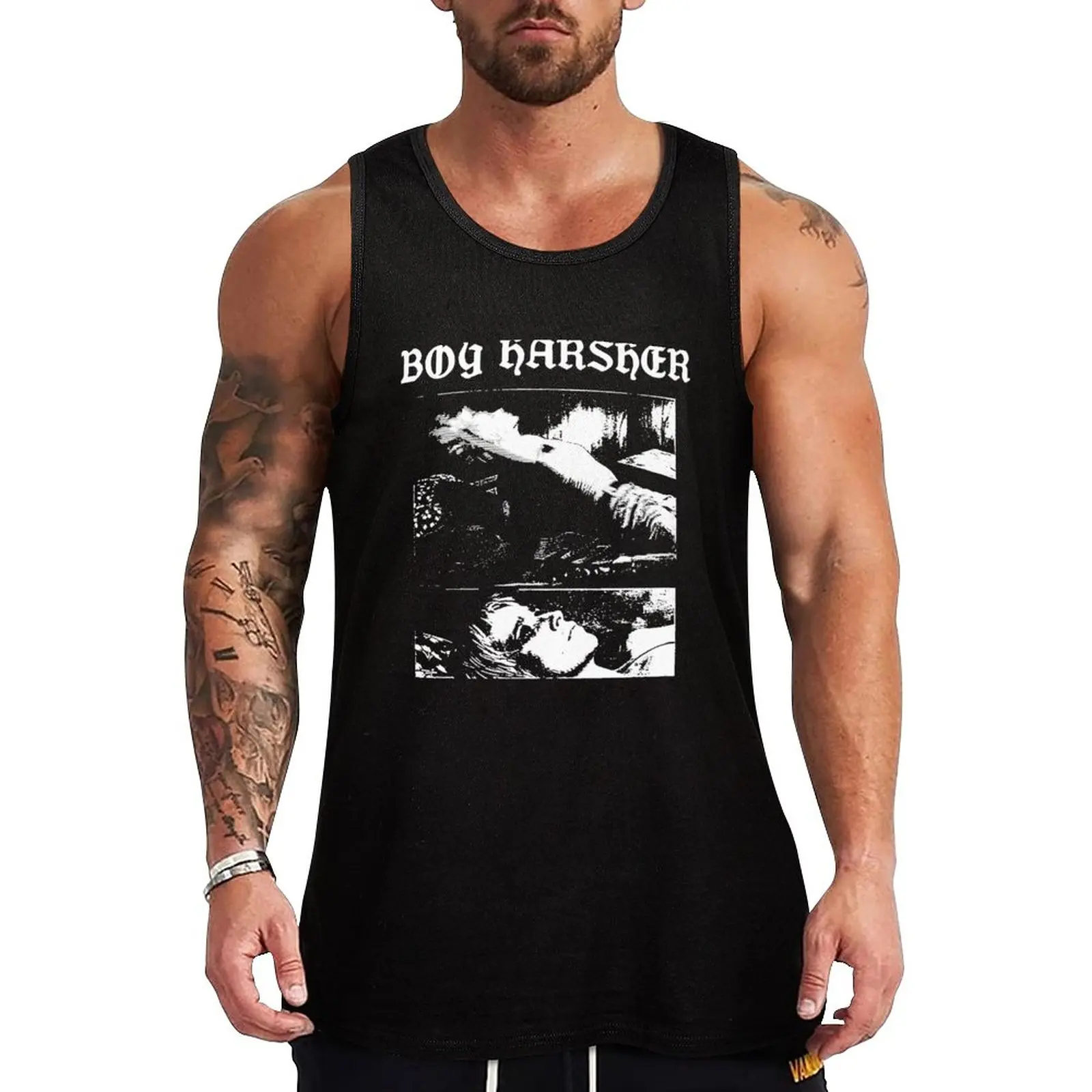 New Boy Harsher black and white picture Tank Top Men's gym articles sports t-shirts for men t shirt
New Boy Harsher black and white picture Tank Top Men's gym articles sports t-shirts for men t shirt