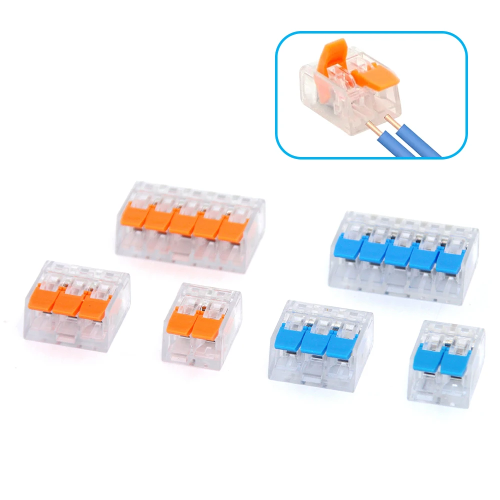 

Wire Connector 221 2Pin 3Pin 4Pin 5Pin 28-12AWG One Input And Multi Output Fast Electrical Cable Splice Wiring Terminal Block