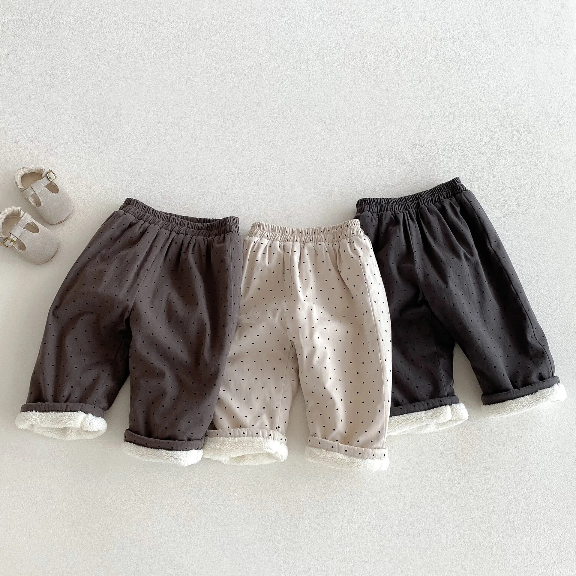 2025 Winter New Children Casual Pants Plus Velvet Thick Girls Dot Print Trousers Baby Boy Fleece Harem Pants Kids Warm Clothes 21 S4d1efc84edd14518b57477cacf8e800aS