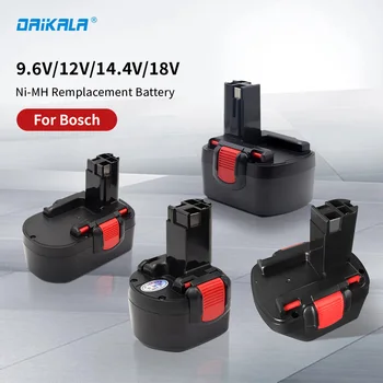 보쉬 핸드 드릴 GSR 교체용 충전식 배터리, 전동 공구 배터리, 9.6V, 12V, 14.4V, 18V, 4.8, 6.8Ah