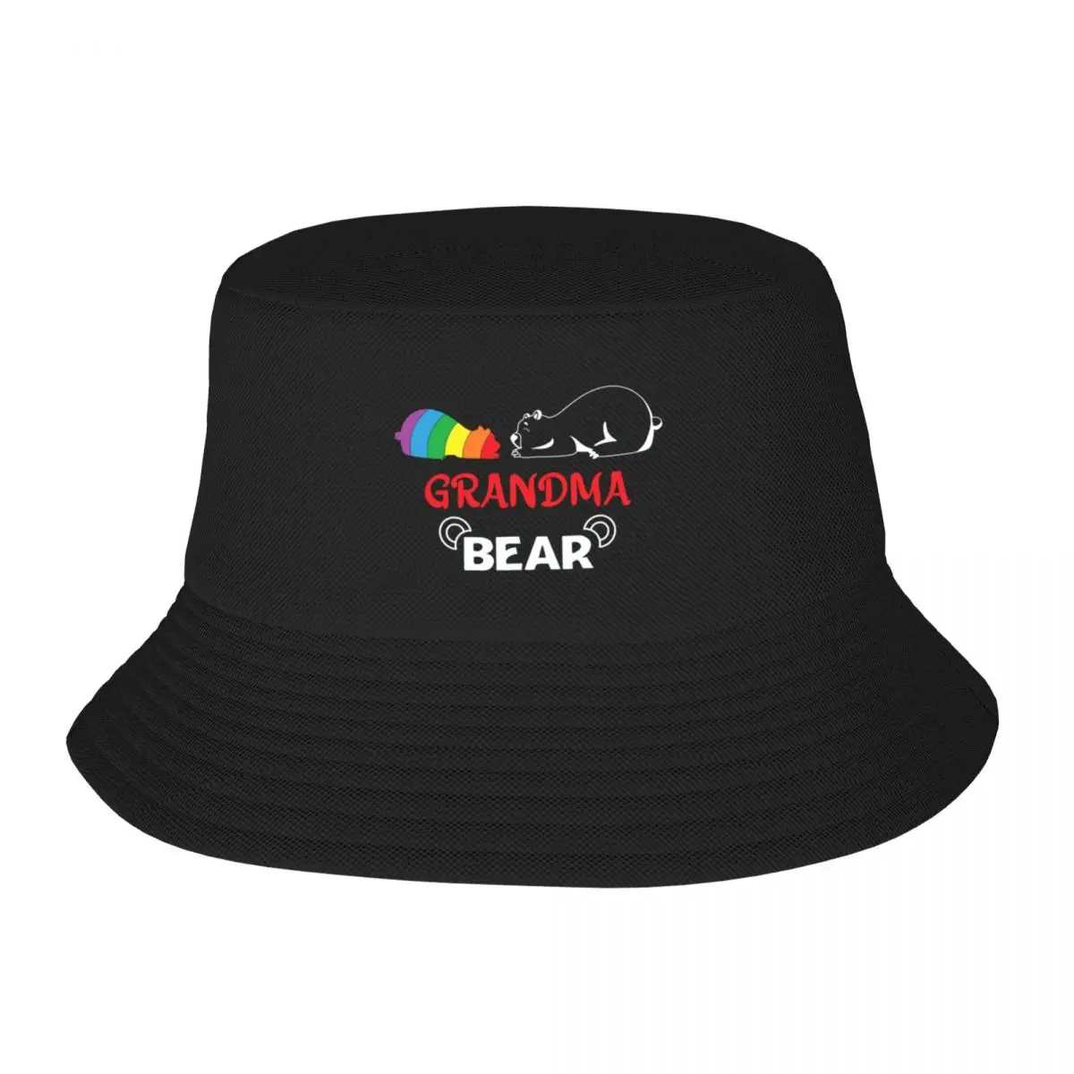 

New Grandma Bear LGBT Rainbow Pride 2022 Bucket Hat Hip Hop Custom Cap Vintage Beach Outing Men Hat Women's