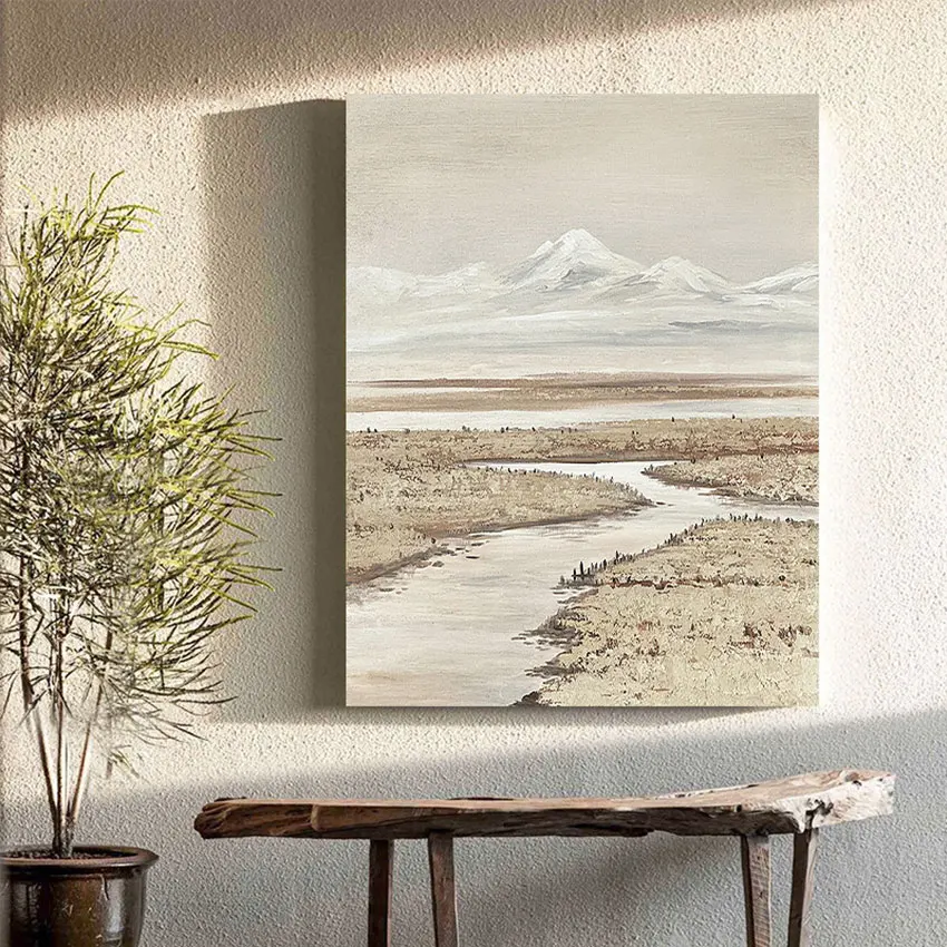 

River Beautiful Scenery Wall Painting Picture Canvas Landscape Modern Art Paintings Home Decoration Unframed Abstract Artwork